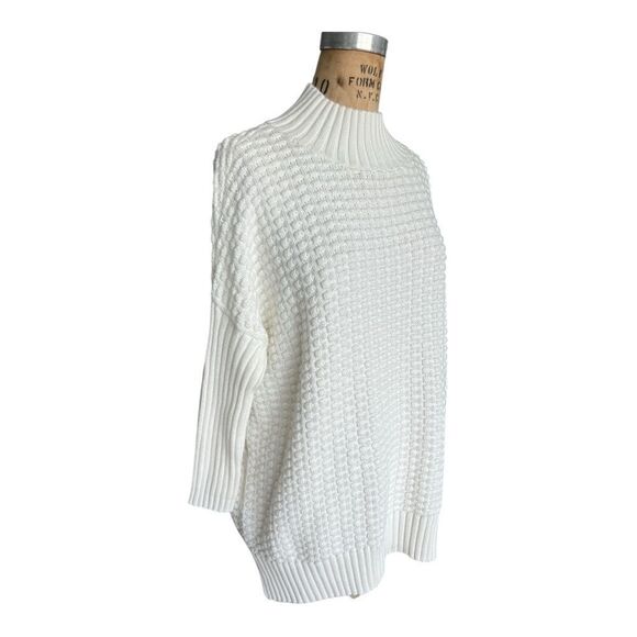 French Connection Mozart Popcorn High Neck Jumper Winter White Size S - Picture 2 of 7